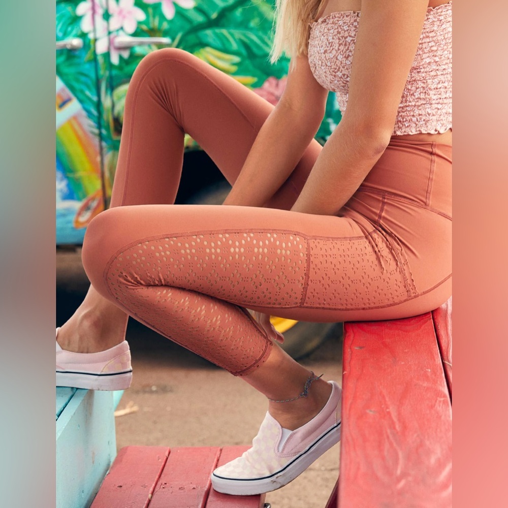 Aerie Orange High-Waisted Leggings